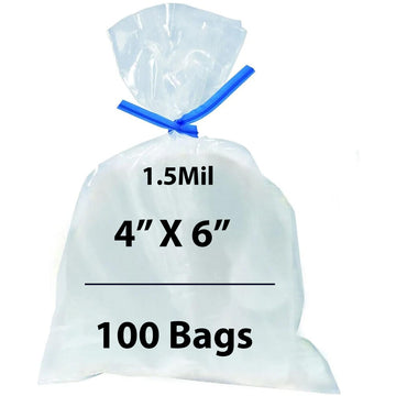 Flat Polypropylene Bags 1.5 Mil 4X6 inches 100 Bags